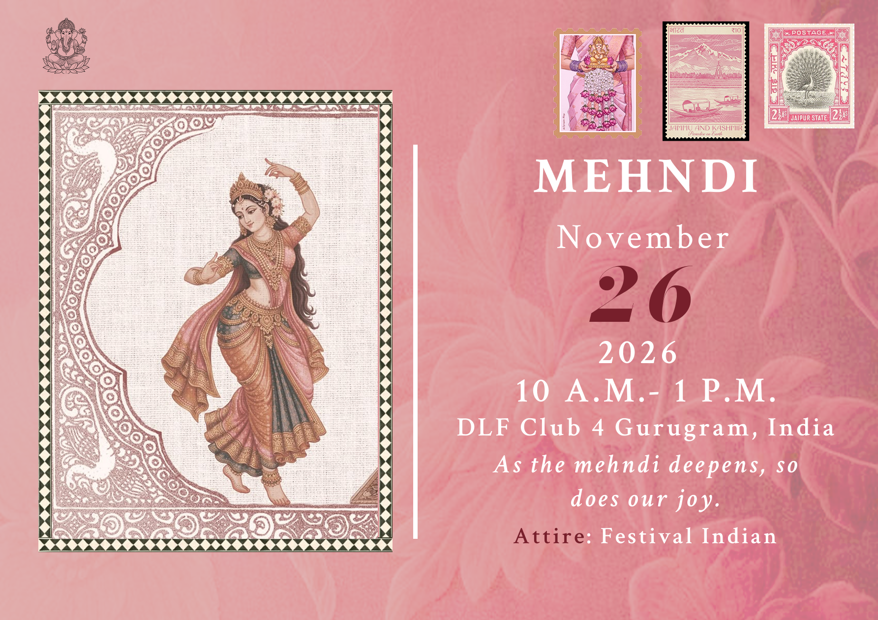 Mehndi postcard